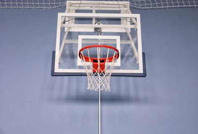 Low angle view of basketball hoop