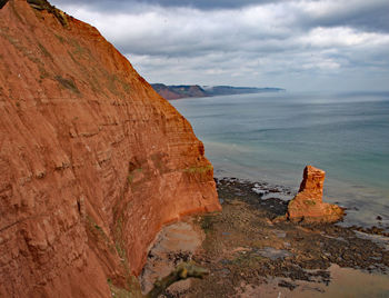 Scenic view of rock formations against sky
