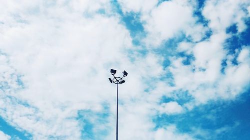 Low angle view of street light against sky