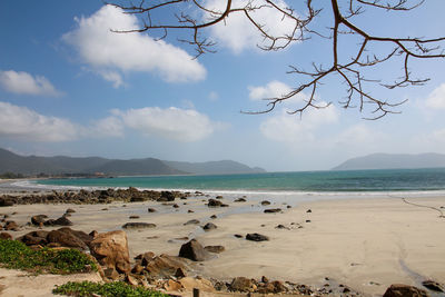 Scenic view of beach against sky