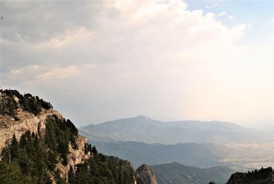 Scenic view of mountains against sky