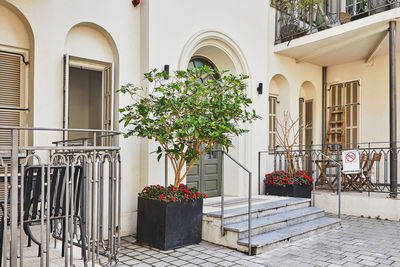 An old restored house on one of the streets in the center of tel aviv