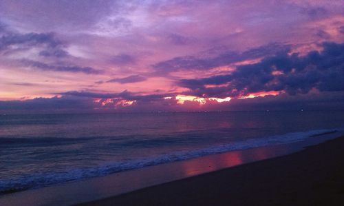 Scenic view of sea at sunset