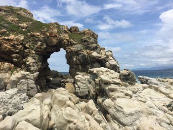 Rock formations at seaside