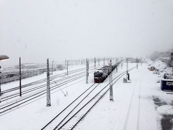 View of train station during winter