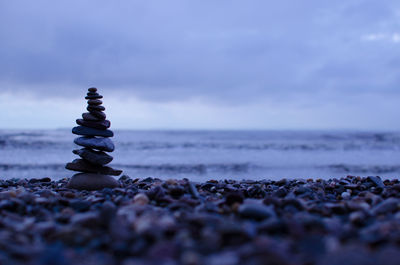 Stack of stones on beach