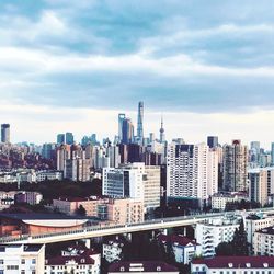 High angle view of cityscape