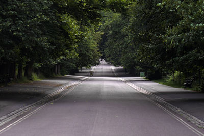 Empty road amidst trees