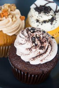 Close-up of cupcakes on table