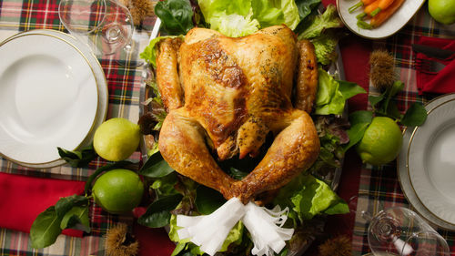 Close-up of food on table