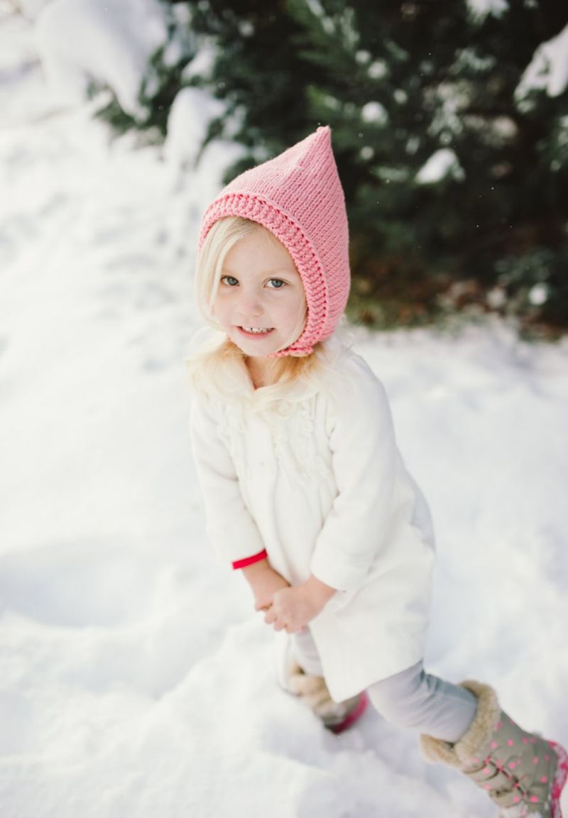 childhood, lifestyles, person, winter, girls, elementary age, cold temperature, leisure activity, warm clothing, snow, front view, focus on foreground, cute, casual clothing, white color, season, innocence, red