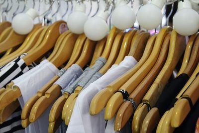 Clothes rack in clothing store