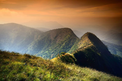 Scenic view of mountains against sky