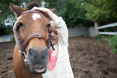 Horse standing on field