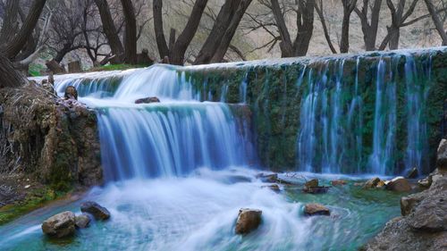 Scenic view of waterfall