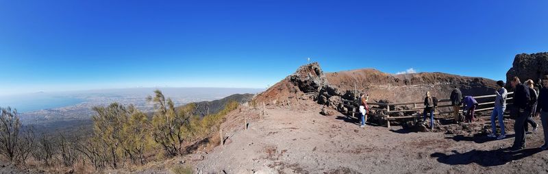 Scenic view of landscape against clear blue sky