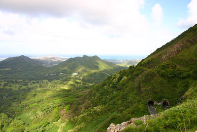 Scenic view of mountains against sky