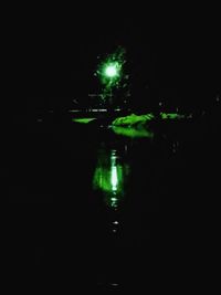 Illuminated water at night