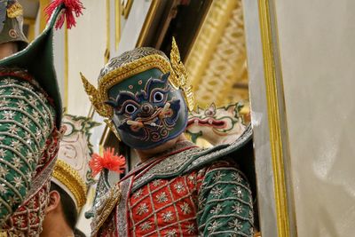 Person wearing mask during carnival