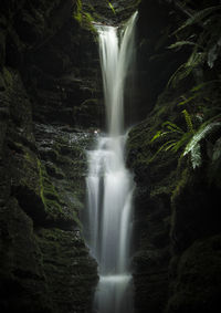 Low angle view of waterfall