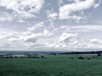 Scenic view of field against sky