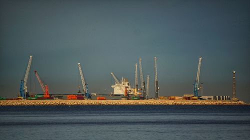 Cranes at commercial dock