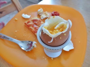 Close-up of boiled egg