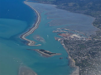 High angle view of sea shore