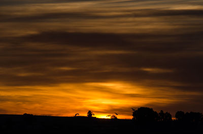Scenic view of dramatic sky during sunset