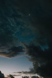 Low angle view of moon in sky