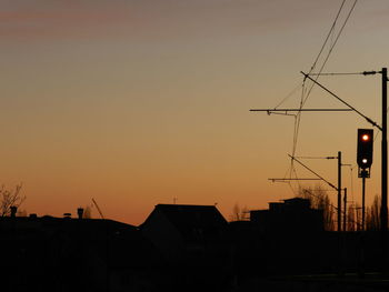 View of built structure at sunset