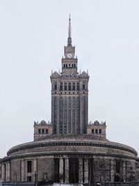 Low angle view of building against clear sky