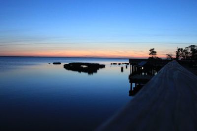 Scenic view of sea at sunset