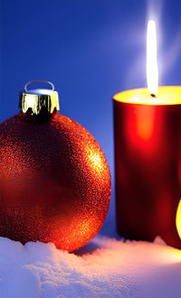 Close-up of illuminated candle