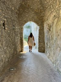 High angle view of man standing on snow