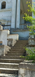 Low angle view of staircase by building