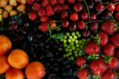 Full frame shot of strawberries