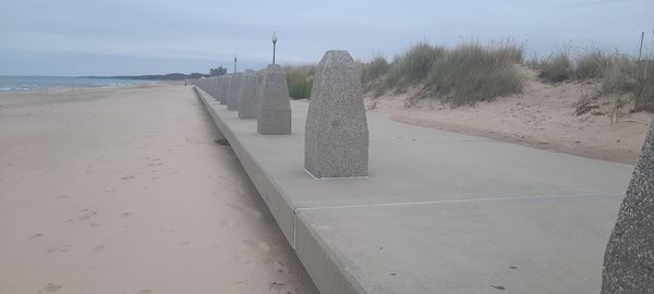 Scenic view of beach against sky