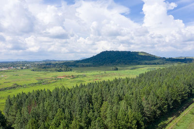 Scenic view of land against sky