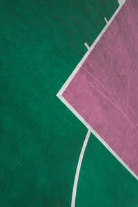 High angle view of basketball court