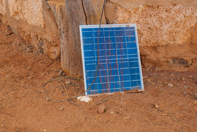 A solar panel outside the house at kalacha town, marsabit, kenya