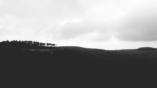 Scenic view of silhouette mountain against sky