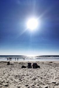 Scenic view of beach at sunset