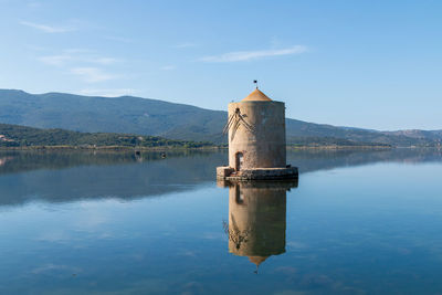 The ancient spanish mill, symbol of the city of orbetello in tuscany