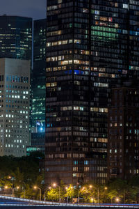 View of illuminated cityscape at night
