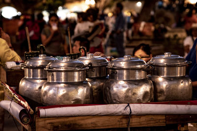 Close-up of people in container at market