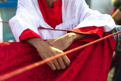 Catholics are seen in pelourinho during the easter week procession 