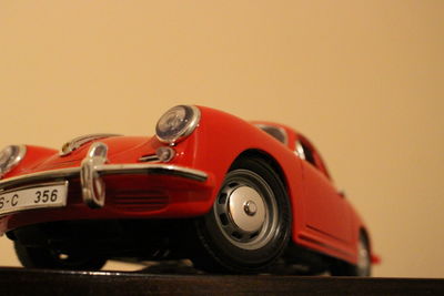 Close-up of toy car