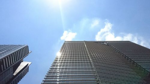 Low angle view of modern building against sky