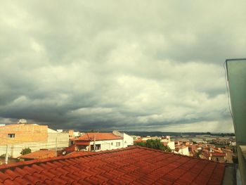 High angle view of townscape against sky